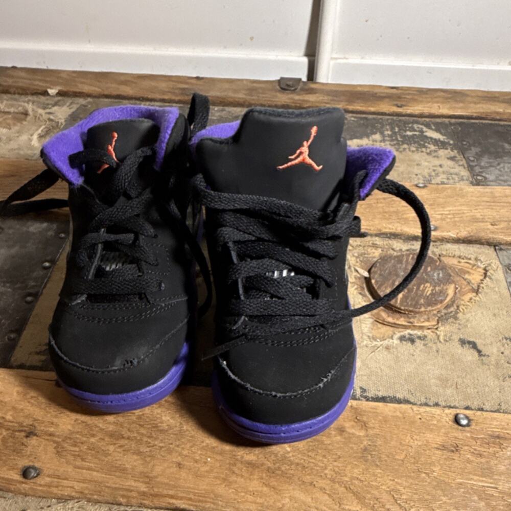 Jordan Air Jordan 5 Black Purple Suede Baby Sneaker 7C 725172-017 High Top
